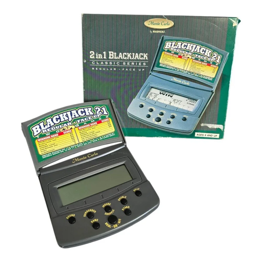 Vintage Radica Monte Carlo Blackjack 21 Regular & Face Up 2255 w/ Original Box